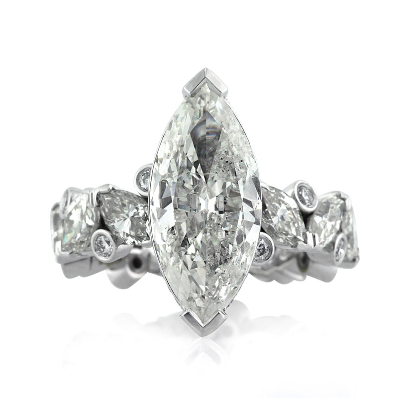 6.76ct Marquise Cut Diamond Engagement Ring Front View
