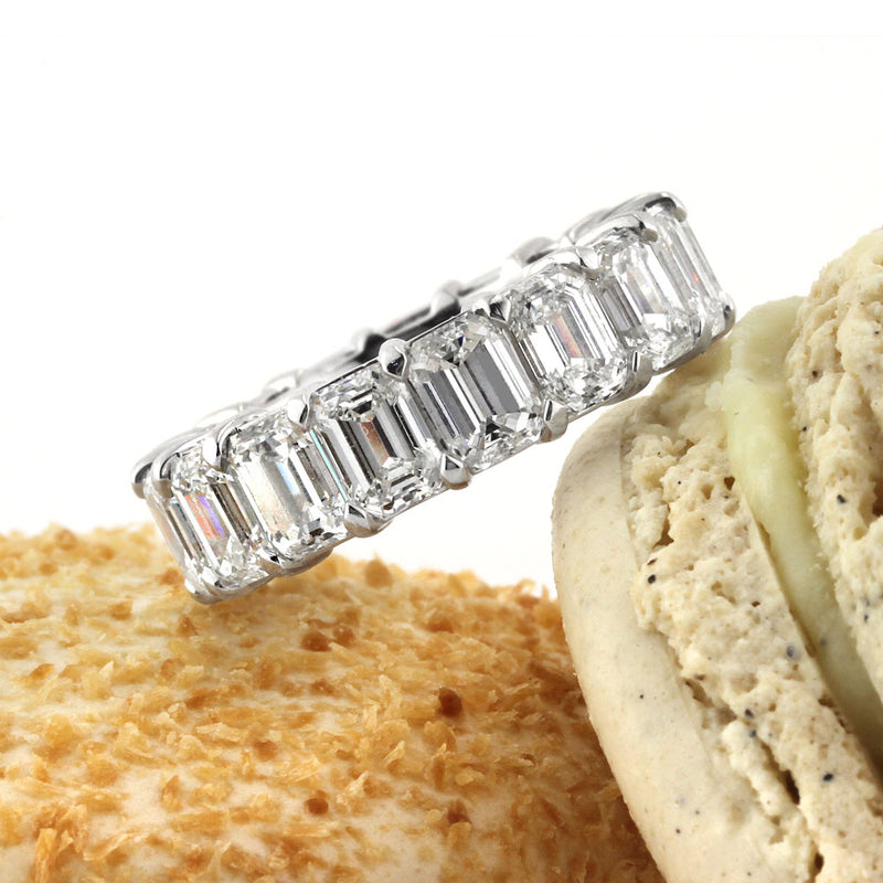 Emerald Cut Diamond Anniversary Rings
