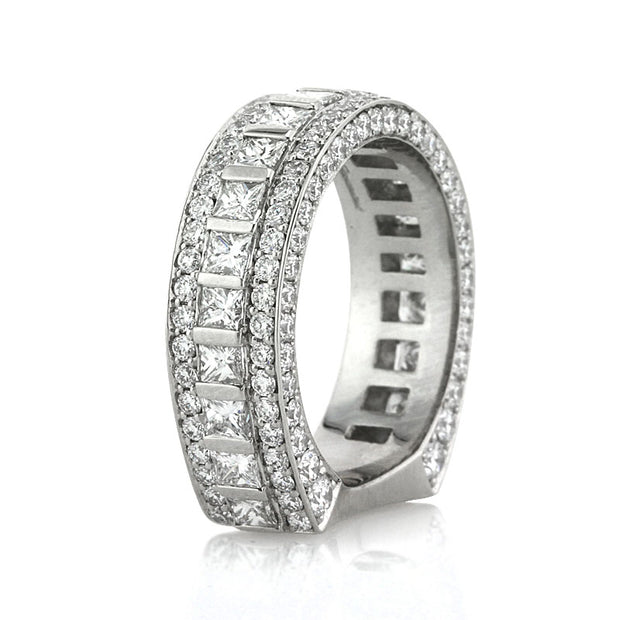 3.25ct Princess and Round Brilliant Cut Diamond Anniversary Ring