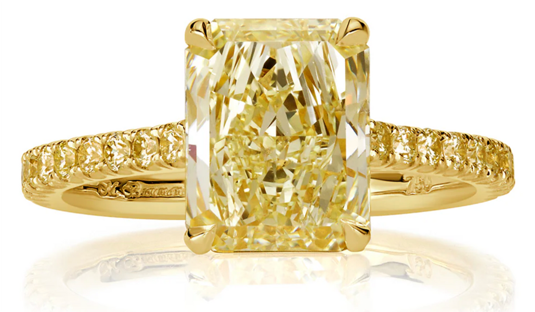 Yellow Square Dim Square Radiant Cut Yellow Diamond