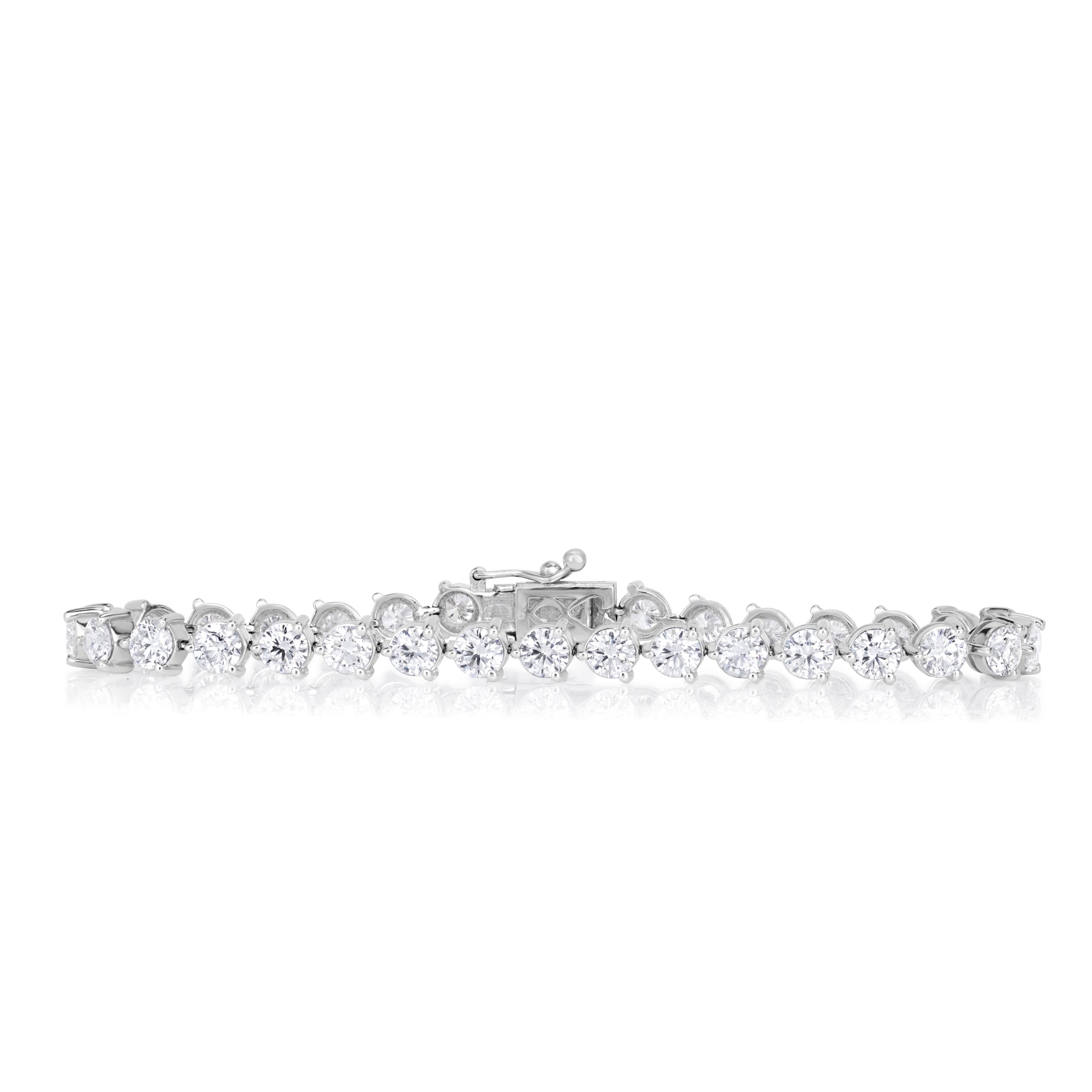 8.00ct Round Brilliant Cut Lab Grown Diamond Tennis Bracelet