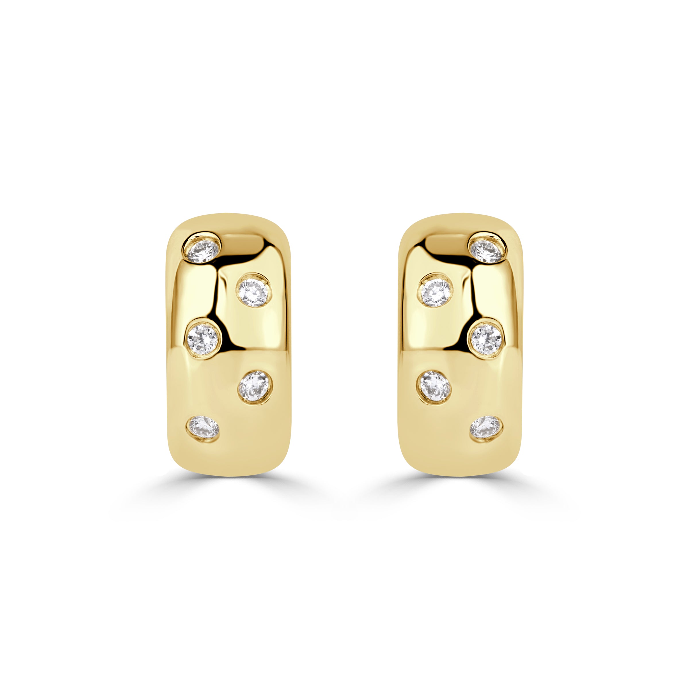 0.18ct Round Brilliant Cut Diamond Huggie Hoop Earrings
