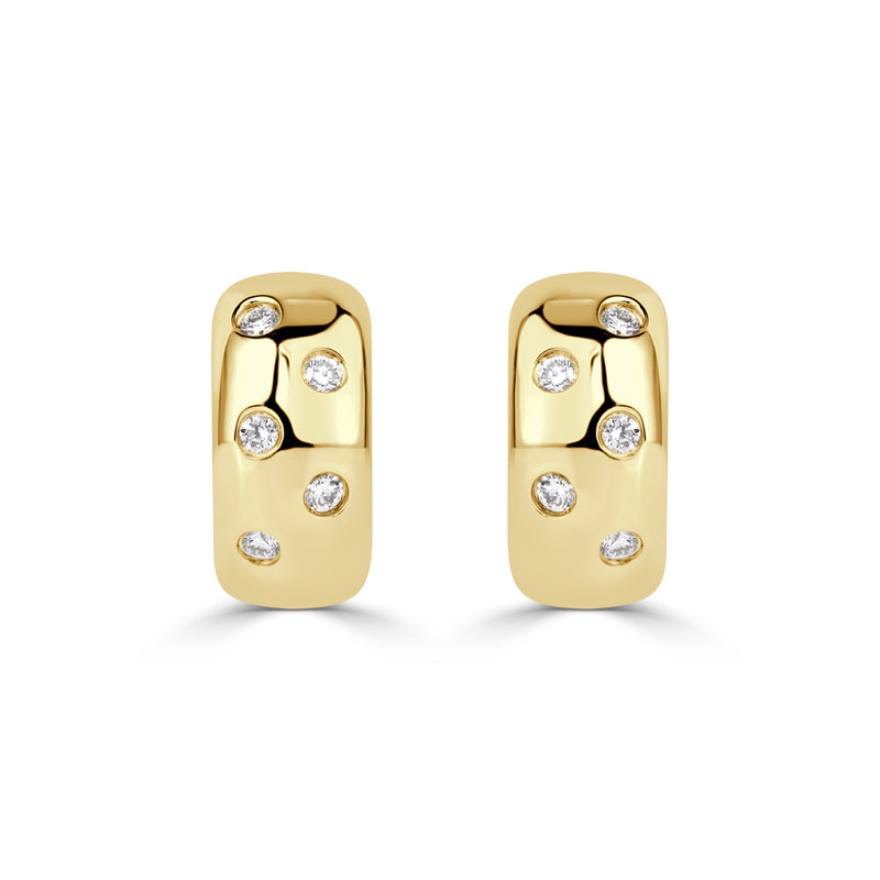 0.18ct Round Brilliant Cut Diamond Huggie Hoop Earrings