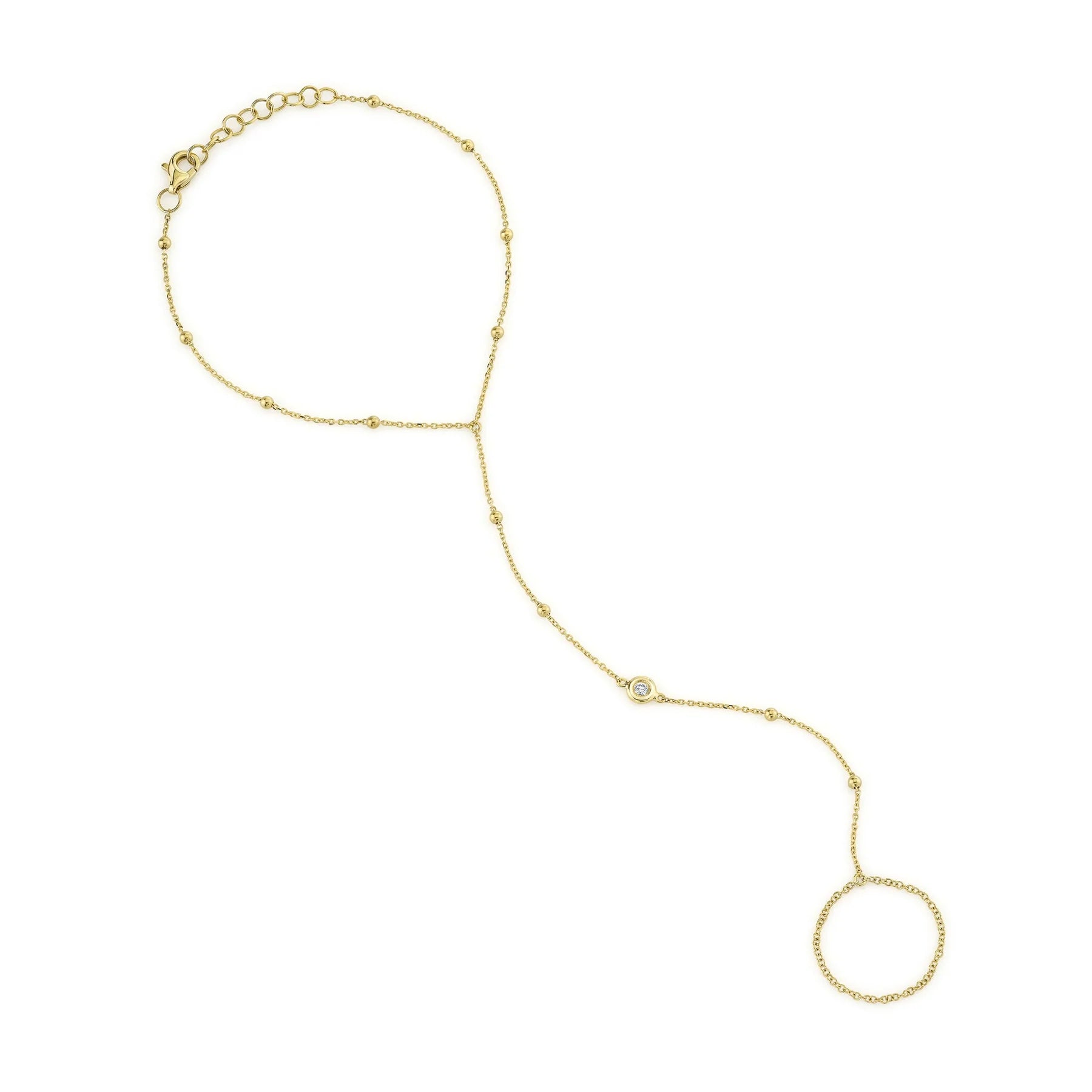 0.04ct Round Brilliant Cut Diamond Hand Chain Bracelet