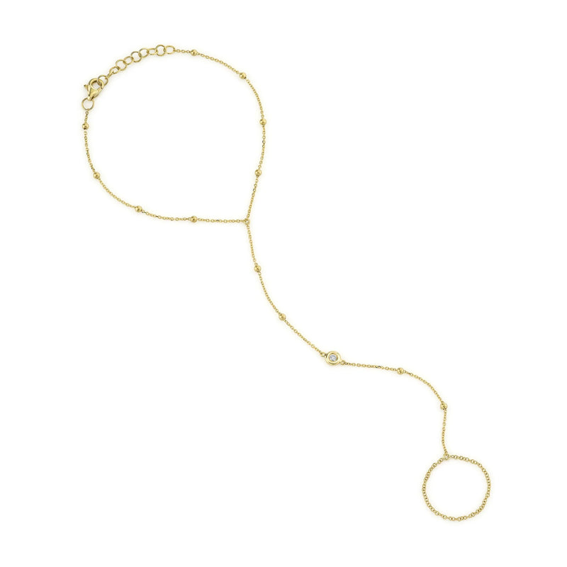 0.04ct Round Brilliant Cut Diamond Hand Chain Bracelet