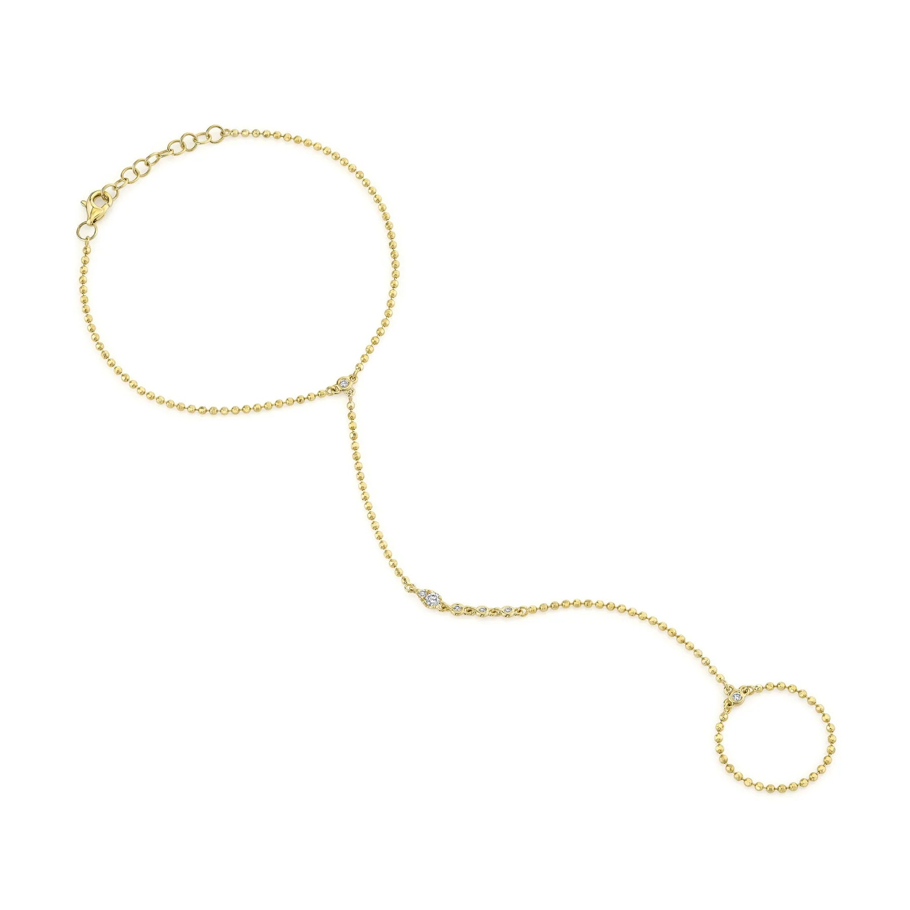 0.14ct Round Brilliant Cut Diamond Hand Chain Bracelet