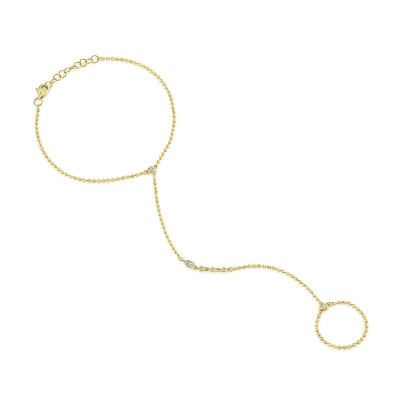 0.14ct Round Brilliant Cut Diamond Hand Chain Bracelet
