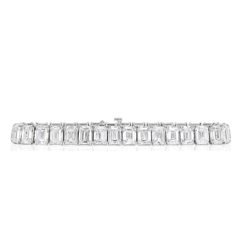 34.23ct Emerald Cut Diamond Tennis Bracelet