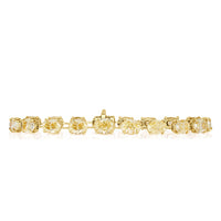 21.06ct Oval Cut Fancy Light Yellow Diamond Tennis Bracelet