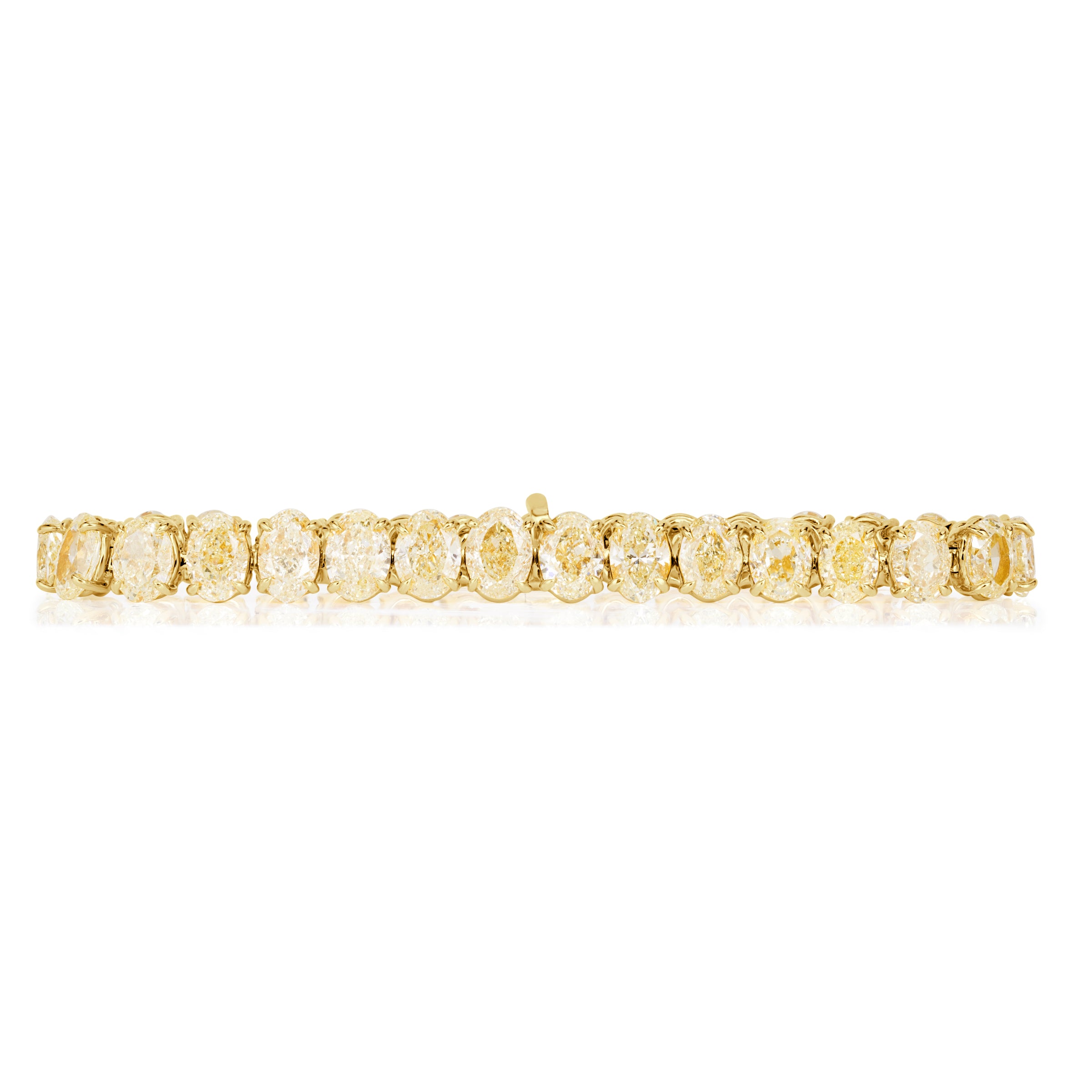 33.04ct Oval Cut Canary Yellow Diamond Tennis Bracelet