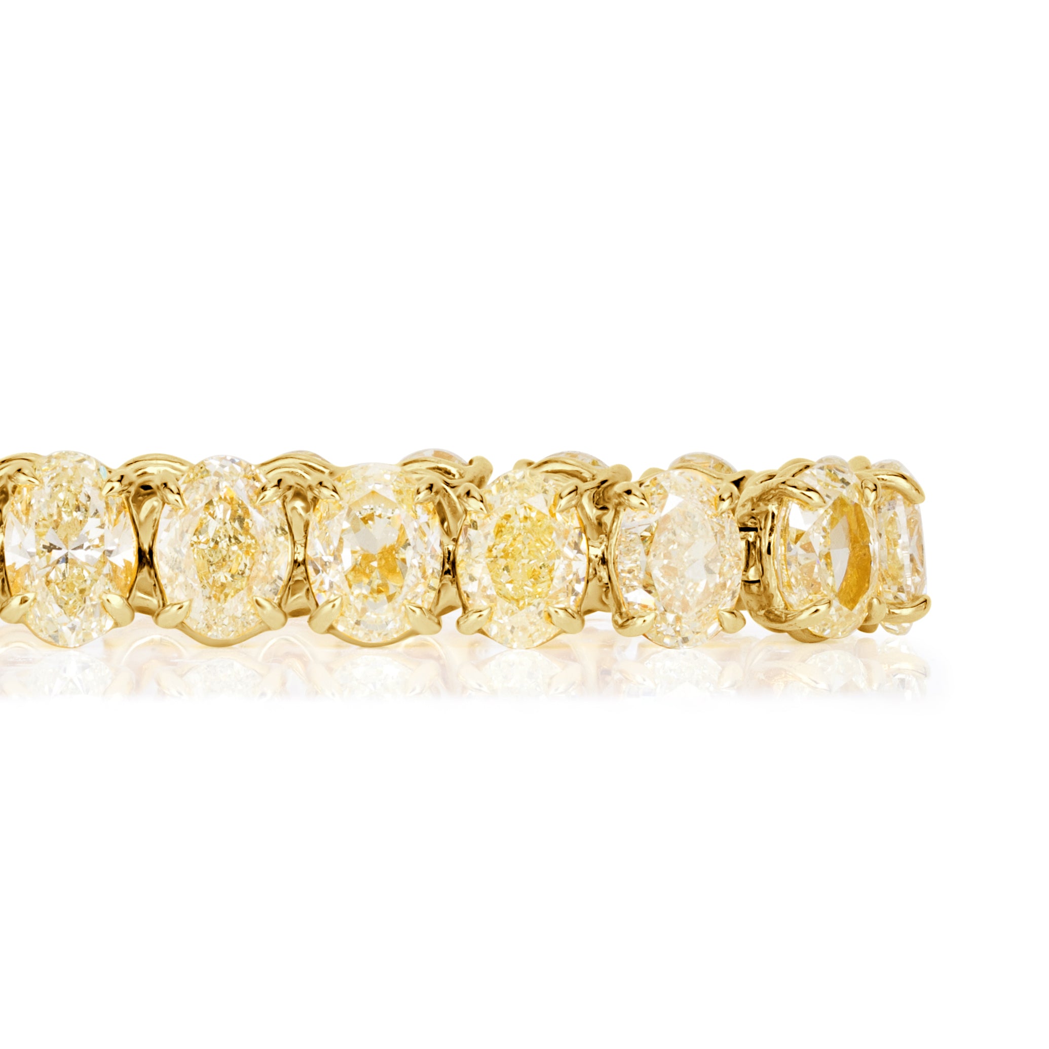33.04ct Oval Cut Canary Yellow Diamond Tennis Bracelet