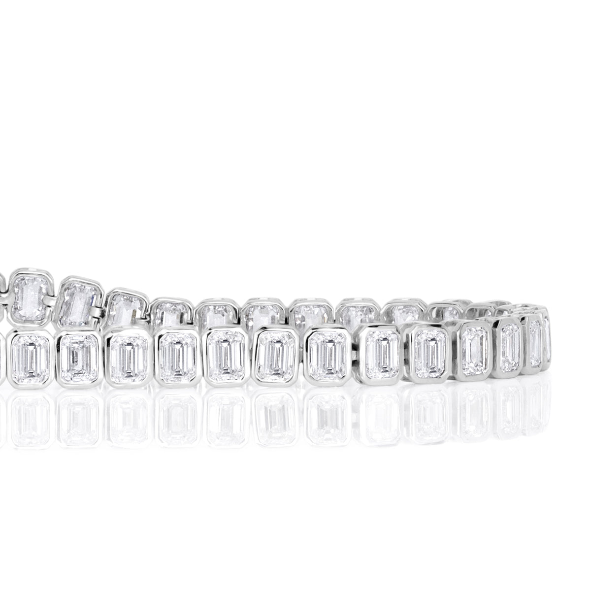 5.00ct Emerald Cut Lab Grown Diamond Bezel Set Tennis Bracelet