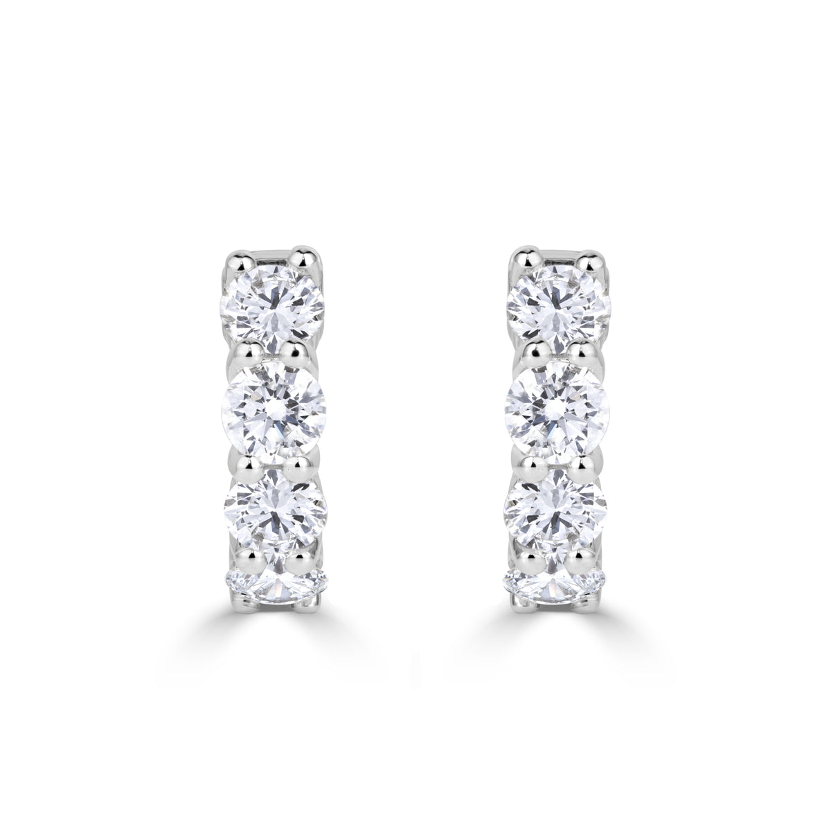 1.53ct Round Brilliant Diamond Huggie Hoop Earrings