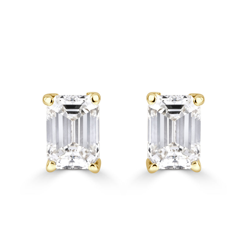 0.48ct Emerald Cut Diamond Stud Earrings