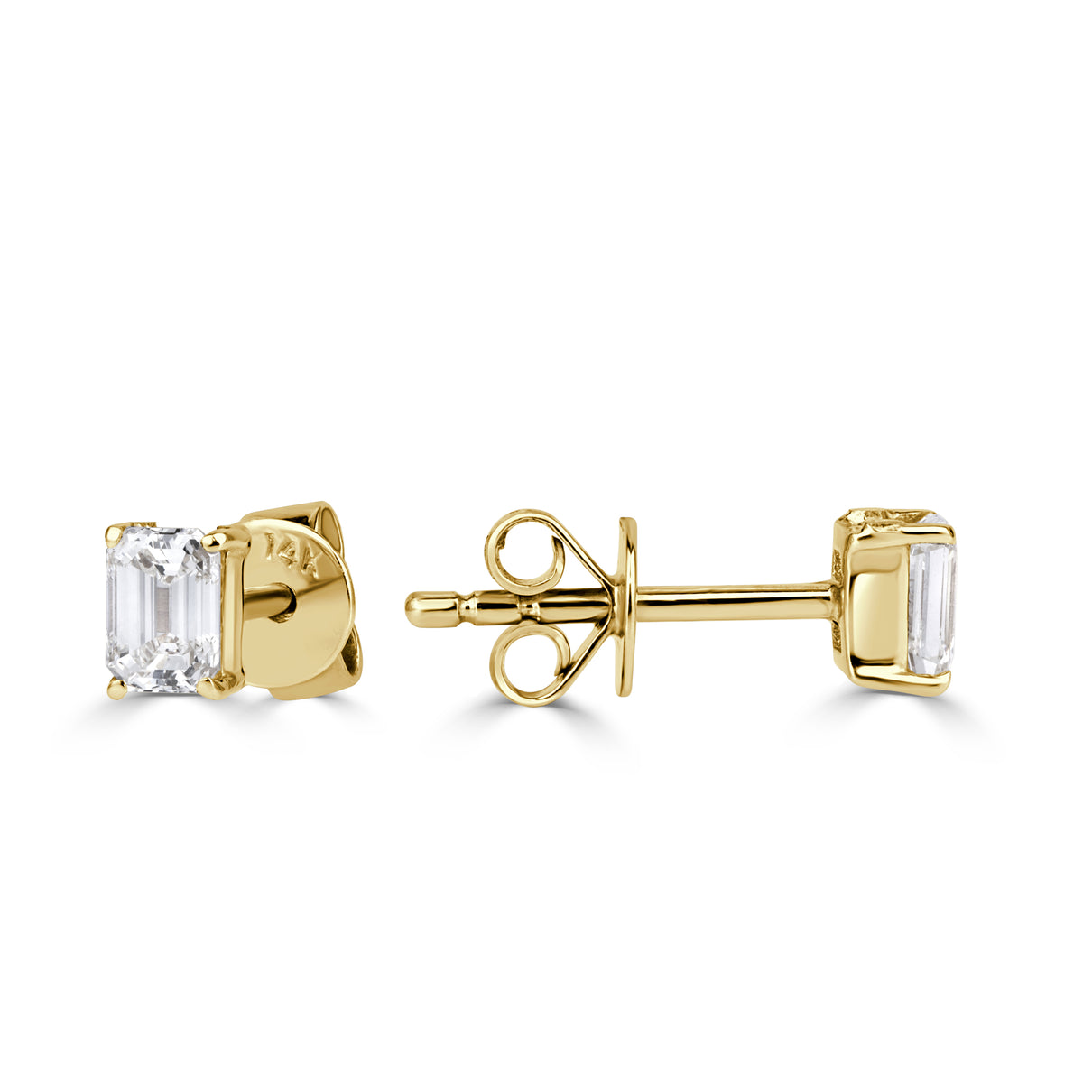 0.48ct Emerald Cut Diamond Stud Earrings