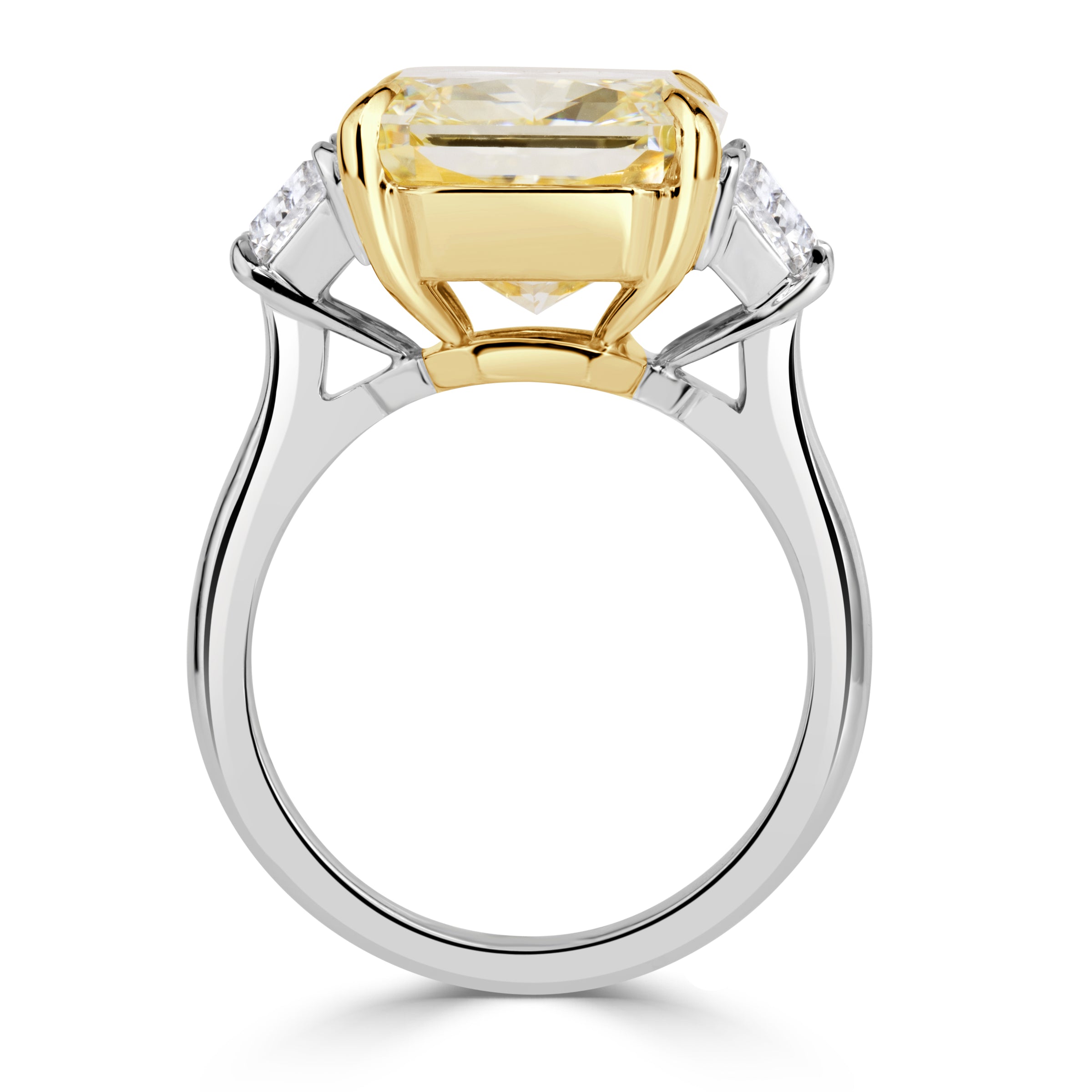 11.47ct Radiant Cut Fancy Yellow Diamond Engagement Ring