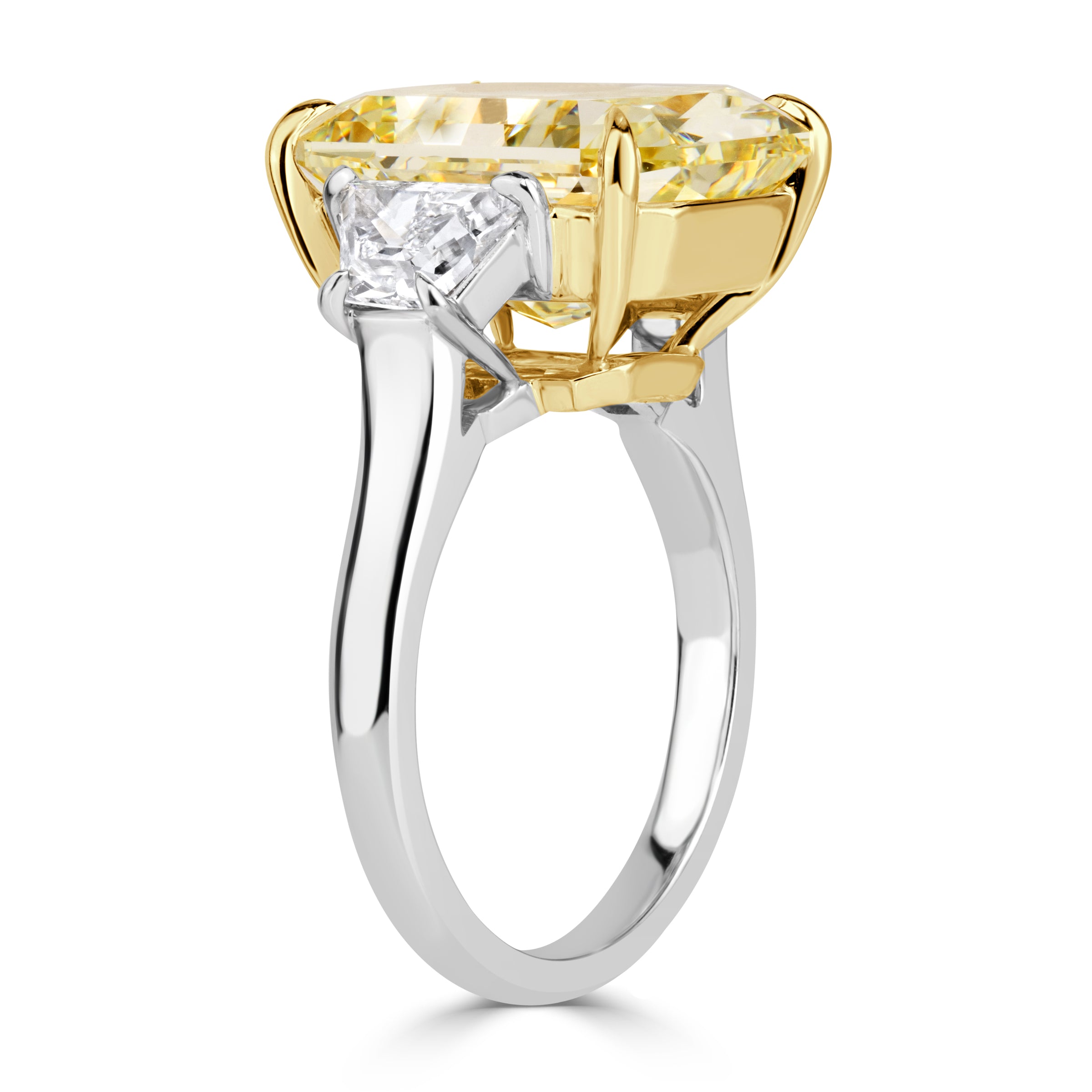 11.47ct Radiant Cut Fancy Yellow Diamond Engagement Ring