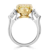 9.83ct Pear Shaped Fancy Light Yellow Diamond Engagement Ring