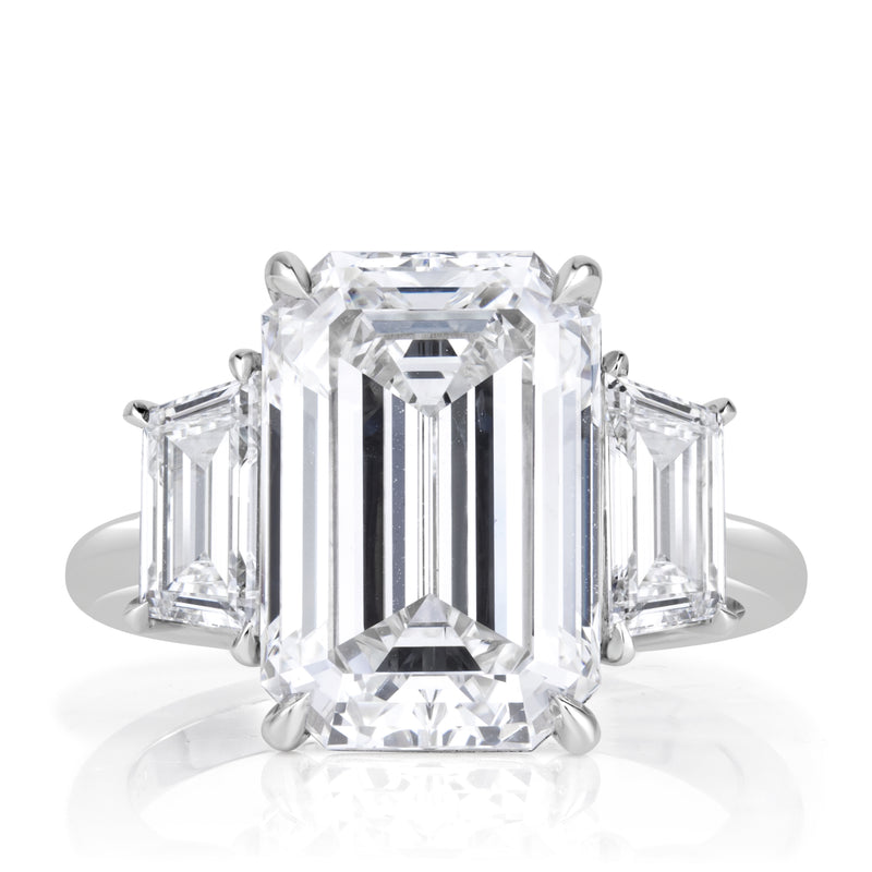 7.54ct Emerald Cut Diamond Engagement Ring
