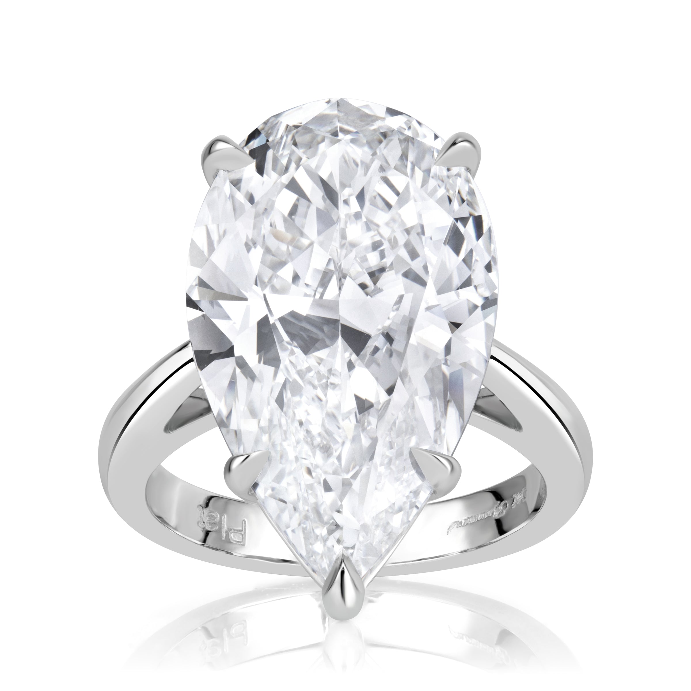 12.53ct Pear Shaped Diamond Engagement Ring