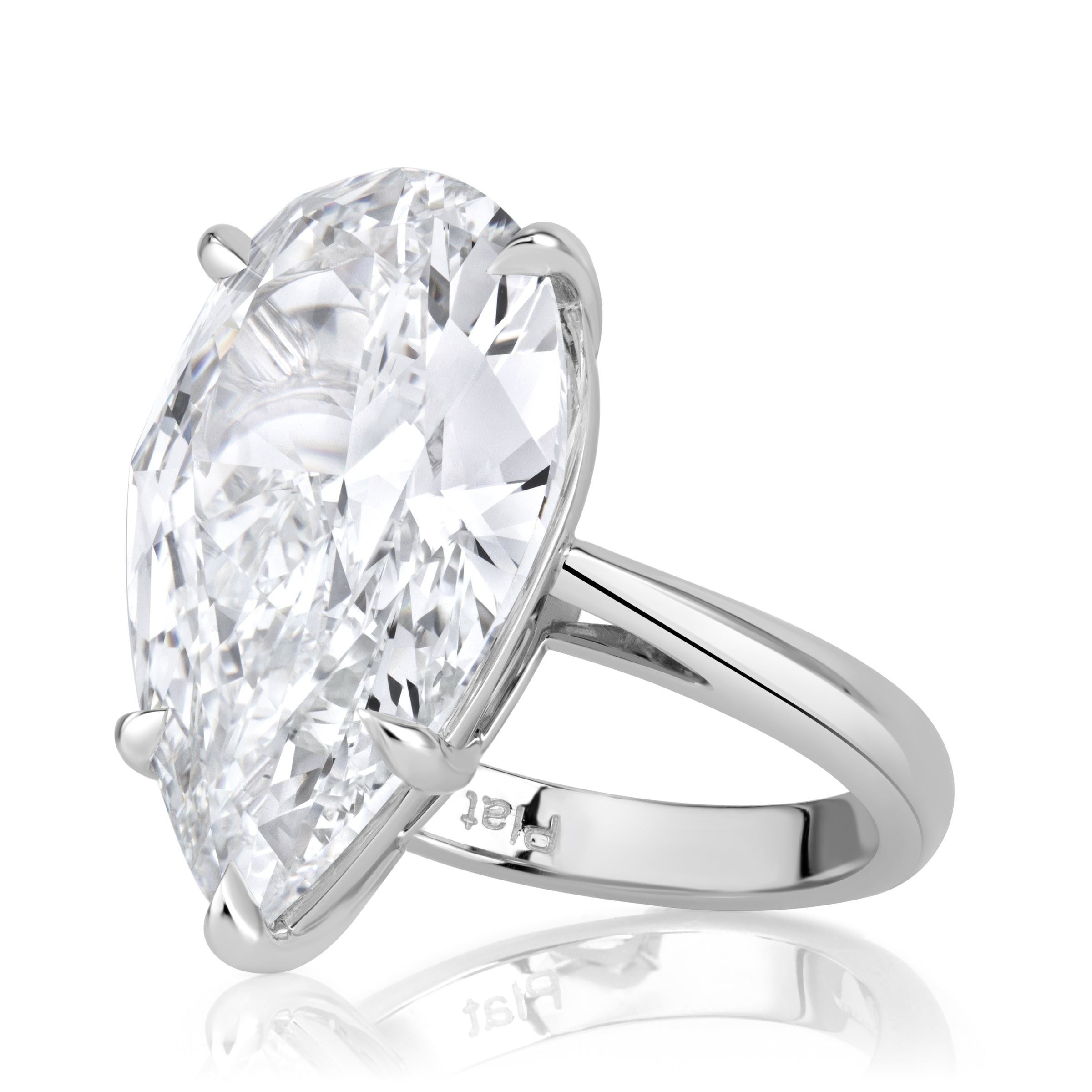 12.53ct Pear Shaped Diamond Engagement Ring