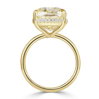 11.52ct Cushion Cut Fancy Light Yellow Diamond Engagement Ring