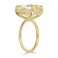11.52ct Cushion Cut Fancy Light Yellow Diamond Engagement Ring