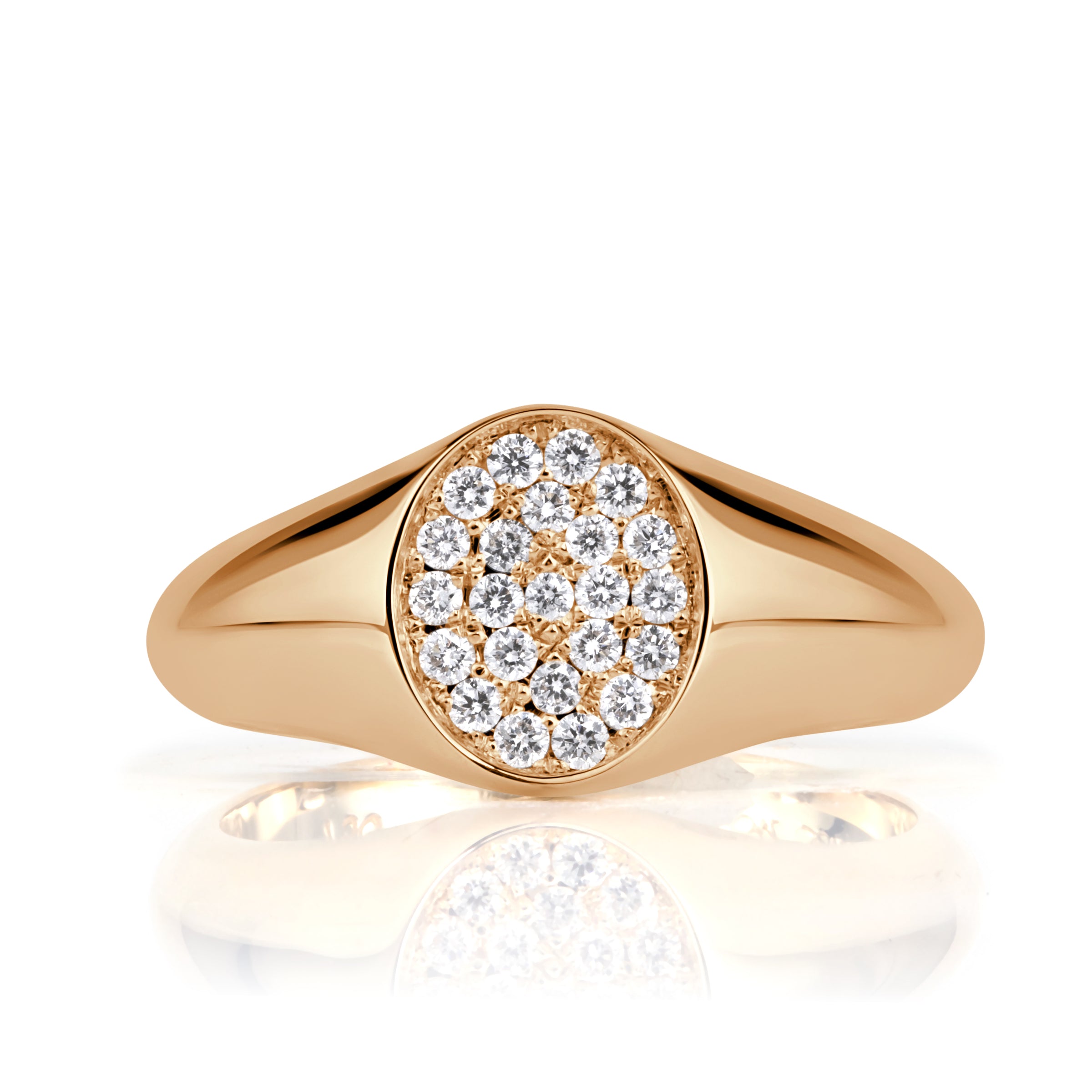 0.12ct Round Brilliant Cut Diamond Pave Pinky Ring