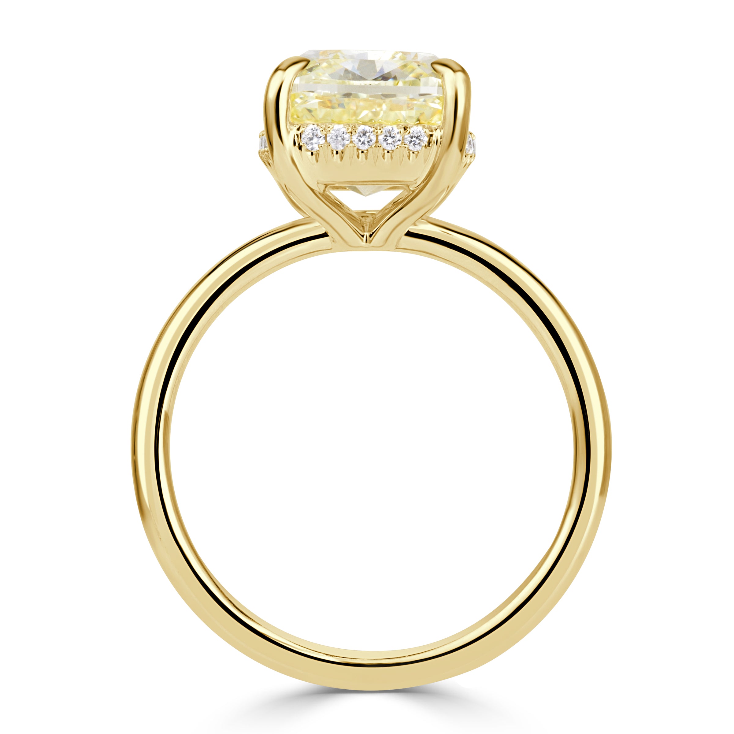 5.16ct Cushion Cut Fancy Light Yellow Engagement Ring