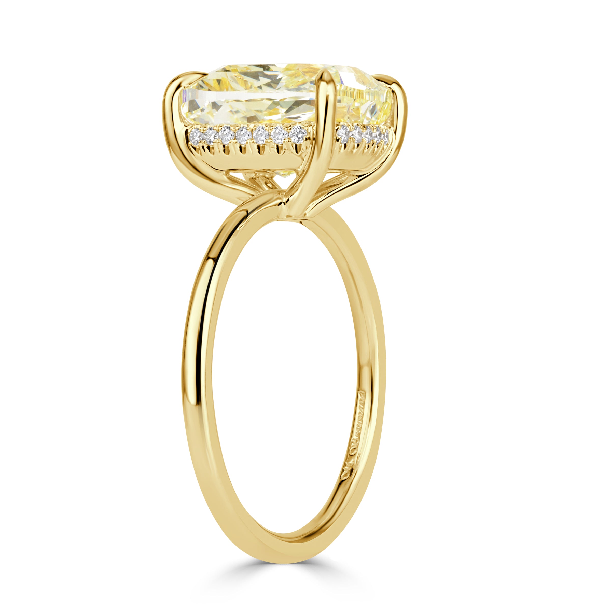 5.16ct Cushion Cut Fancy Light Yellow Engagement Ring