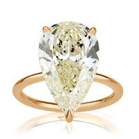 7.04ct Pear Shaped Champagne Diamond Engagement Ring