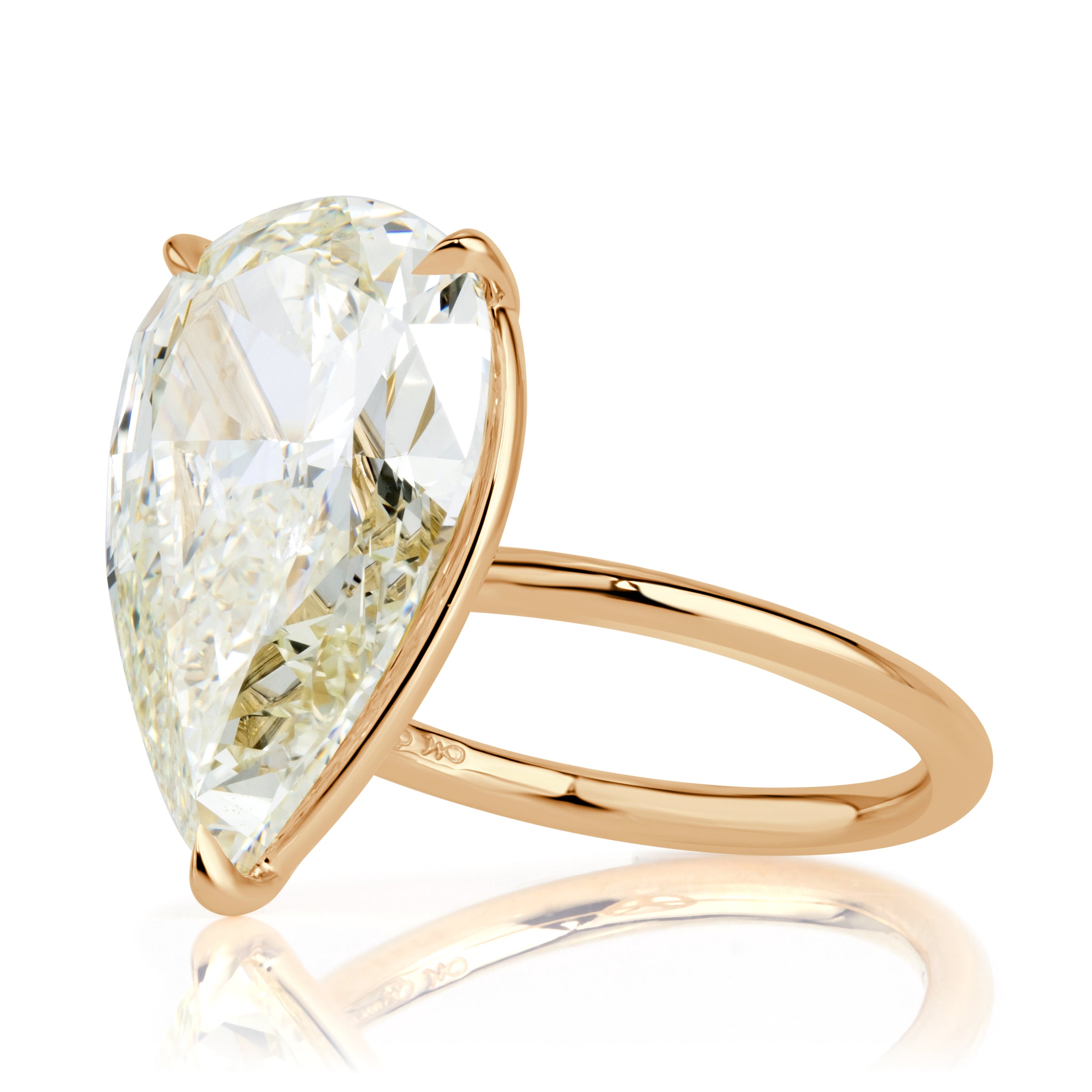 7.04ct Pear Shaped Champagne Diamond Engagement Ring