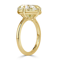 7.29ct Cushion Cut Fancy Light Yellow Diamond Engagement Ring