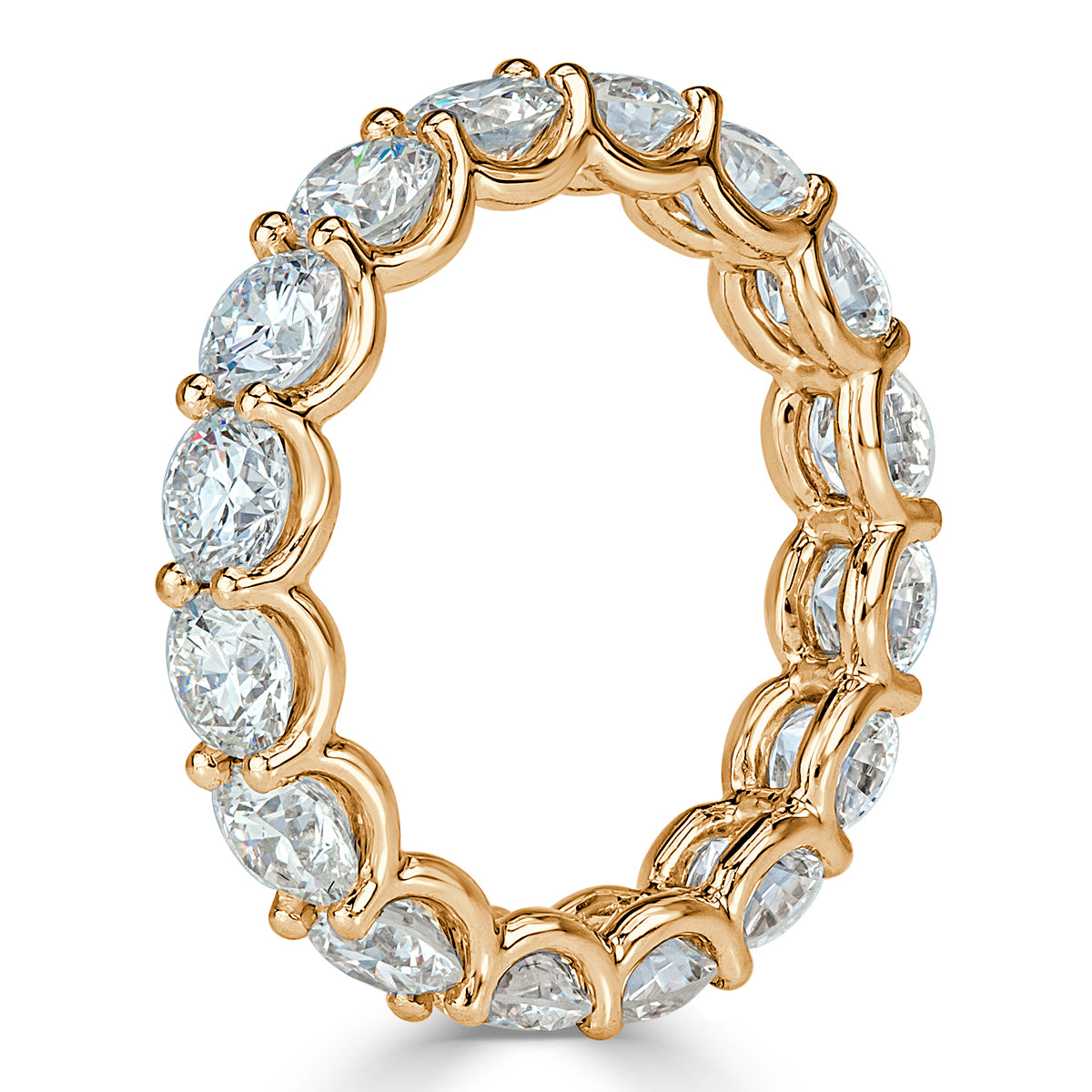 Round Brilliant Cut Diamond U-Prong Eternity Band
