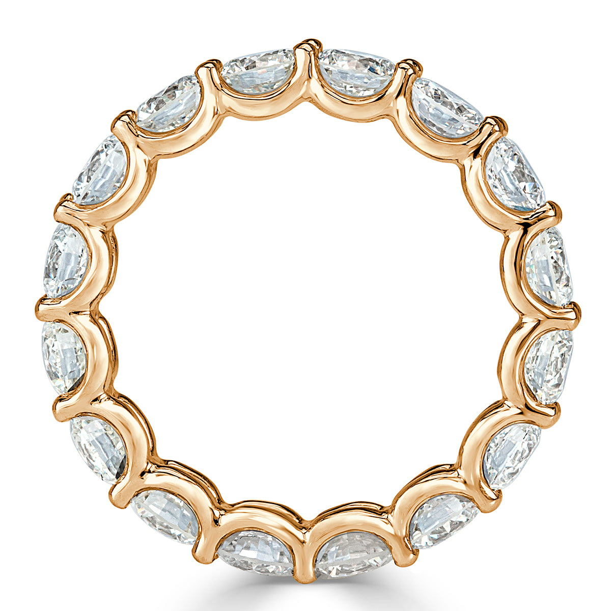 Round Brilliant Cut Diamond U-Prong Eternity Band