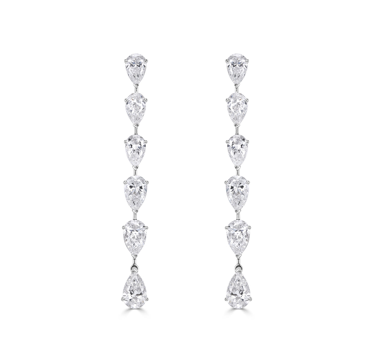 5.27ct Pear Shaped Lab Grown Diamond Tennis Earrings