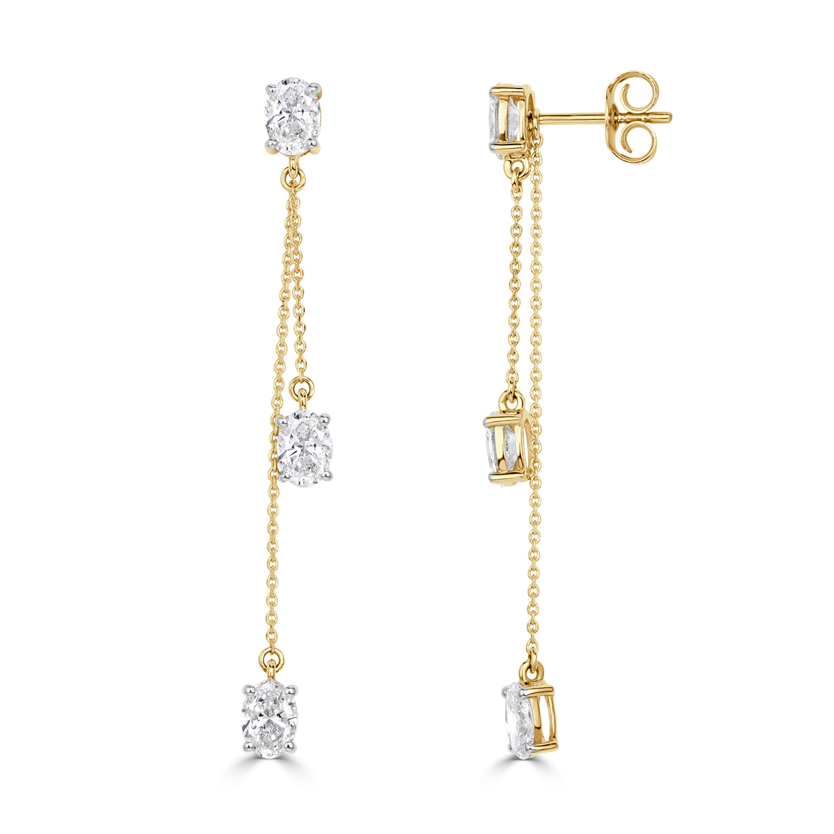 2.00ct Oval Cut Lab Grown Diamond Multiway Drop Earrings