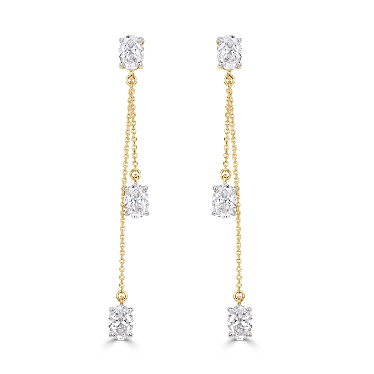 2.00ct Oval Cut Lab Grown Diamond Multiway Drop Earrings