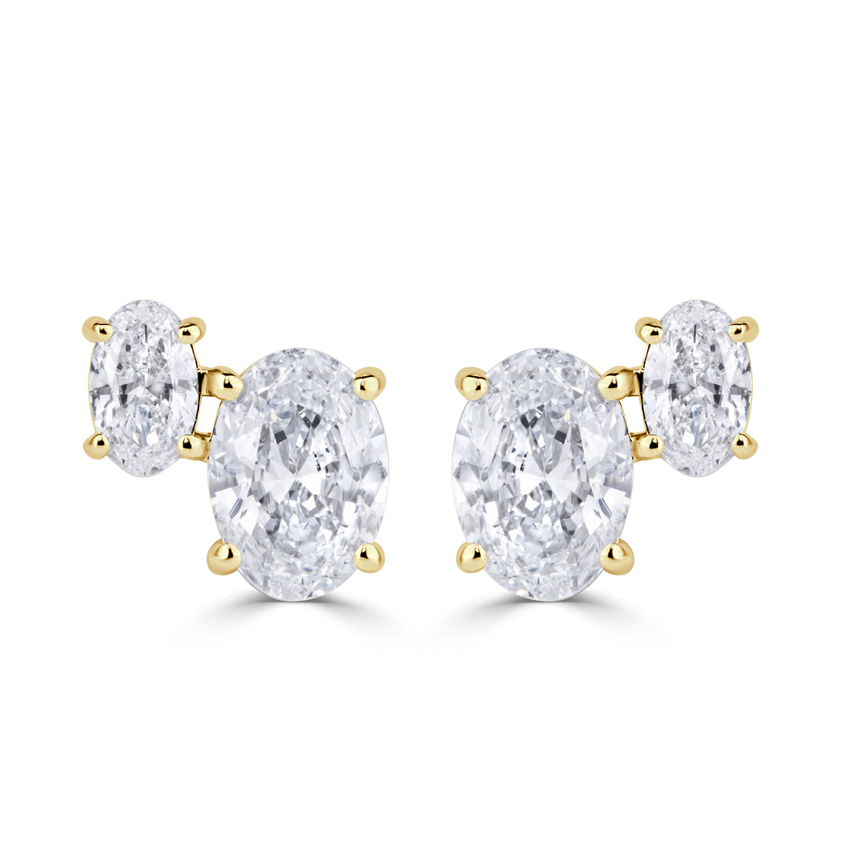 1.76ct Oval Cut Lab Grown Diamond Toi Et Moi Stud Earrings