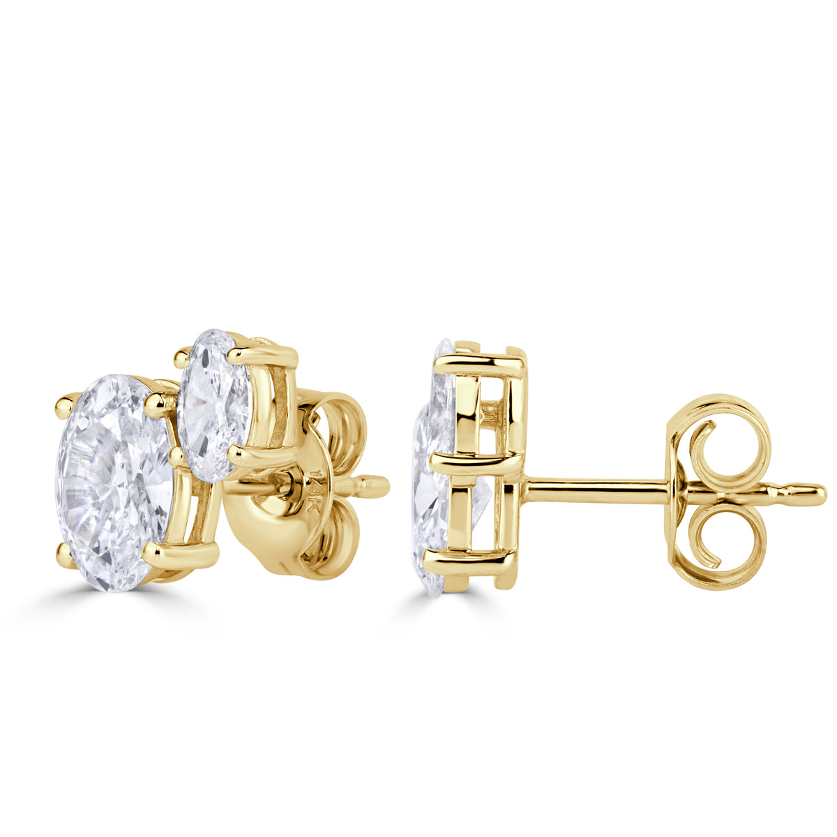 1.76ct Oval Cut Lab Grown Diamond Toi Et Moi Stud Earrings