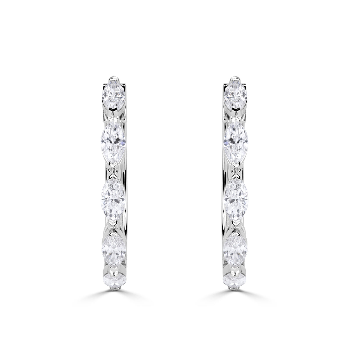 1.10ct Marquise Cut Lab Grown Diamond Hoops