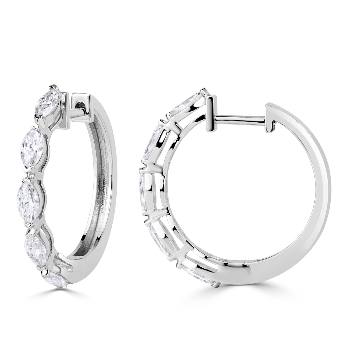 1.10ct Marquise Cut Lab Grown Diamond Hoops