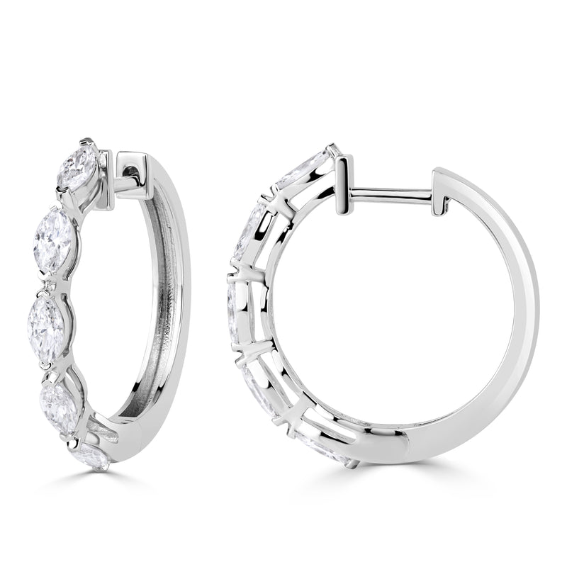 1.10ct Marquise Cut Lab Grown Diamond Hoops