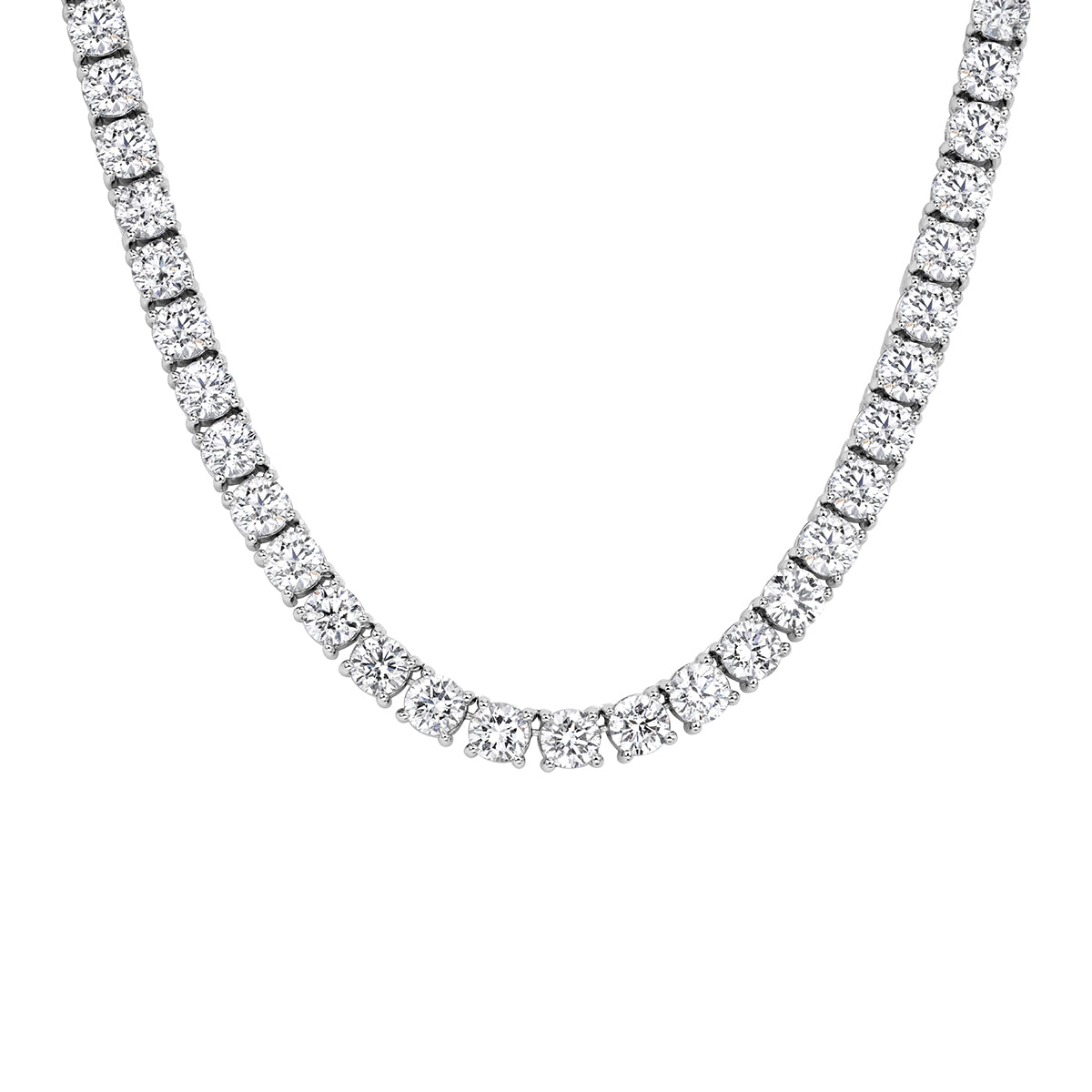 60.59ct Round Brilliant Cut Diamond Tennis Necklace