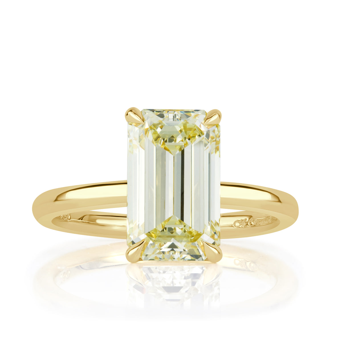 3.50ct Emerald Cut Canary Diamond Engagement Ring