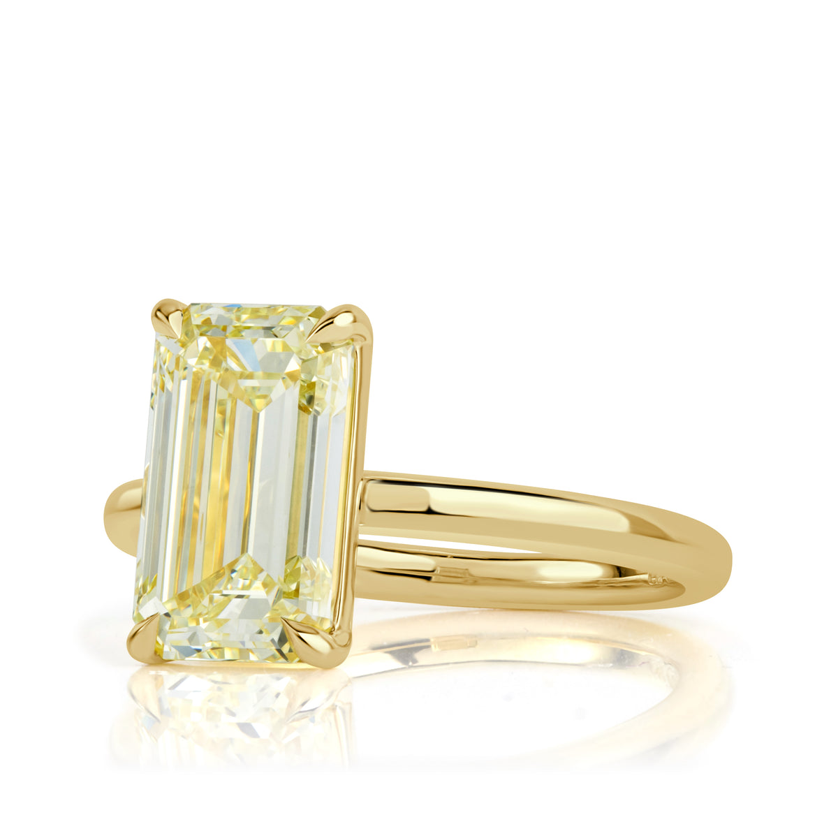 3.50ct Emerald Cut Canary Diamond Engagement Ring