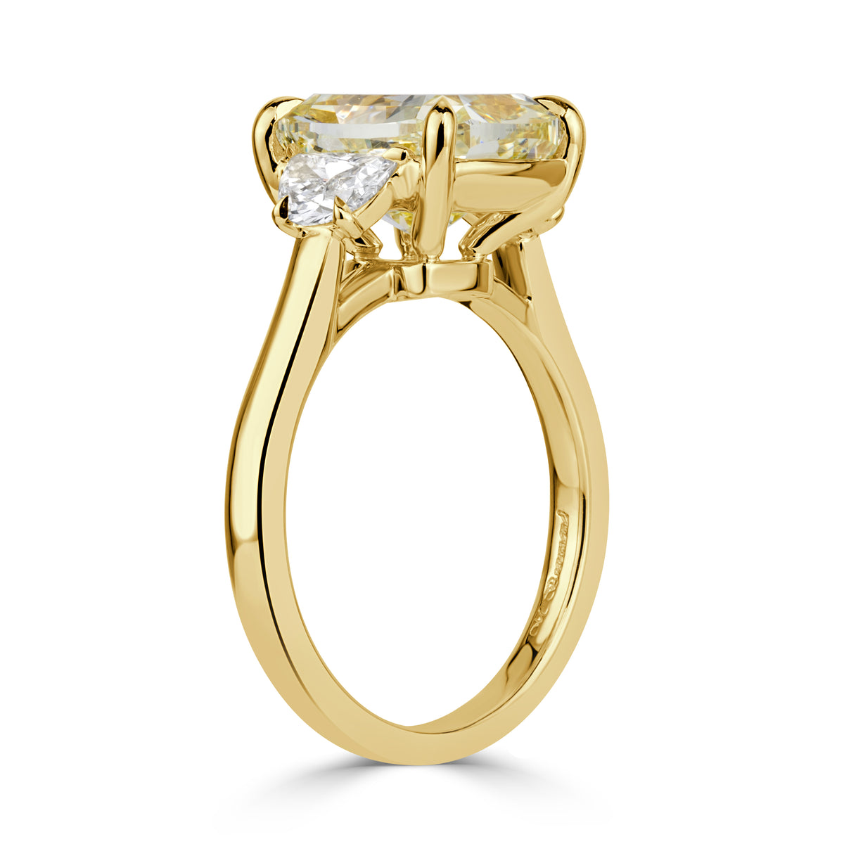 5.11ct Cushion Cut Fancy Intense Yellow Diamond Engagement Ring