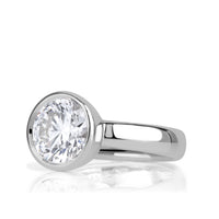 2.51ct Round Brilliant Cut Lab Grown Bezel Set Diamond Engagement Ring