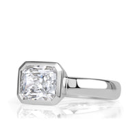 3.09ct Radiant Cut Lab Grown Bezel Set Diamond Engagement Ring