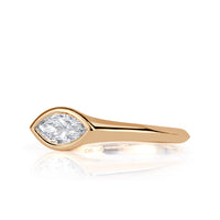 0.59ct Marquise Cut Lab Grown Diamond Bezel Set Pinky Ring